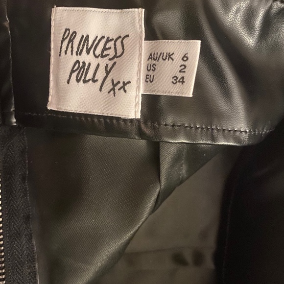 PRINCESS POLLY LYRA FAUX LEATHER PANTS SIZE 2 - Picture 4 of 4